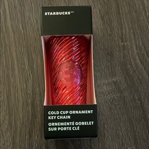 Starbucks Red Spiral Cold Cup Key Chain